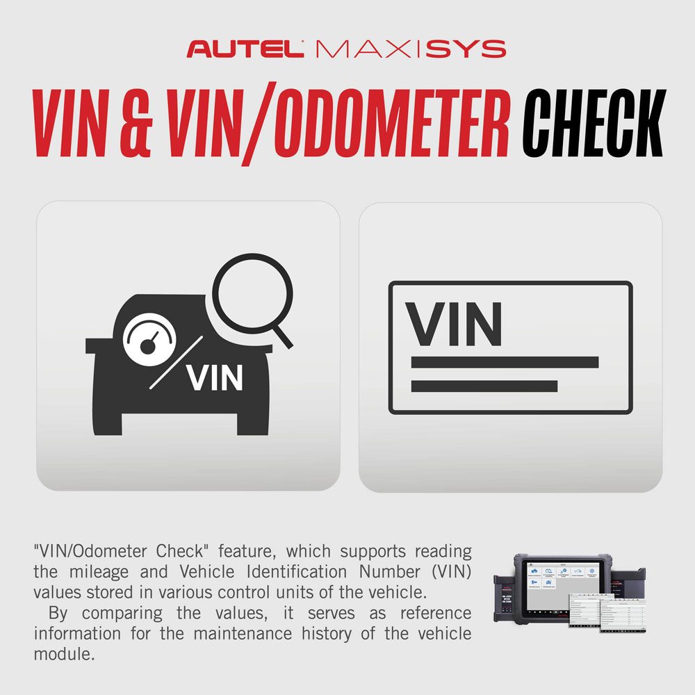 Autel VIN Odometer Check Feature
