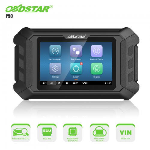 OBDSTAR P50 Airbag Reset Tool Support Read & Clear Fault Codes by OBD/ BENCH Covers 86 Brands and Over 11800+ ECU Part No. Support SAS Reset Function
