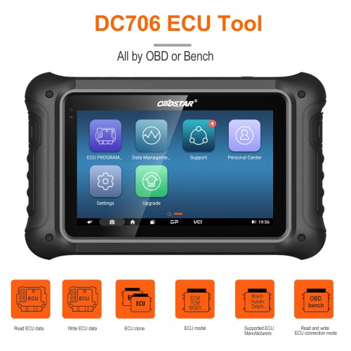 [Full Version]OBDSTAR DC706 ECU Tool for Car and Motorcycle ECM & TCM & BODY Clone by OBD or BENCH pk I/O Terminal