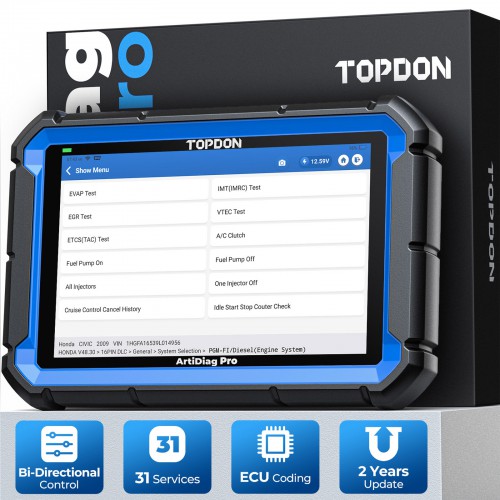 TOPDON ArtiDiag Pro Mid-level Diagnostic Tool 31 Maintenance Services ECU Coding Bi-Directional Control Full System Diagnostics for 100+ Makes
