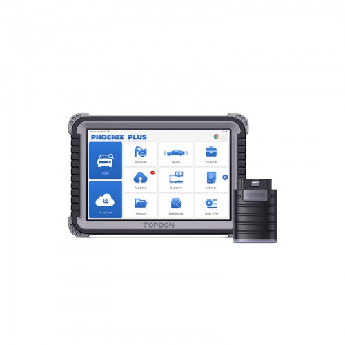 TOPDON Phoenix Plus Integrated Diagnostic Tool Support Bi-Directional Control, 41 Maintenance Services, Online ECU Coding, Topology Mapping