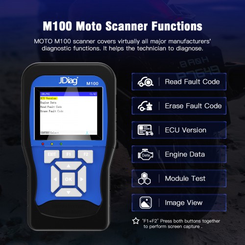 JDiag M100 Moto Scanner Universal Motorcycle Scan Tool Full Version