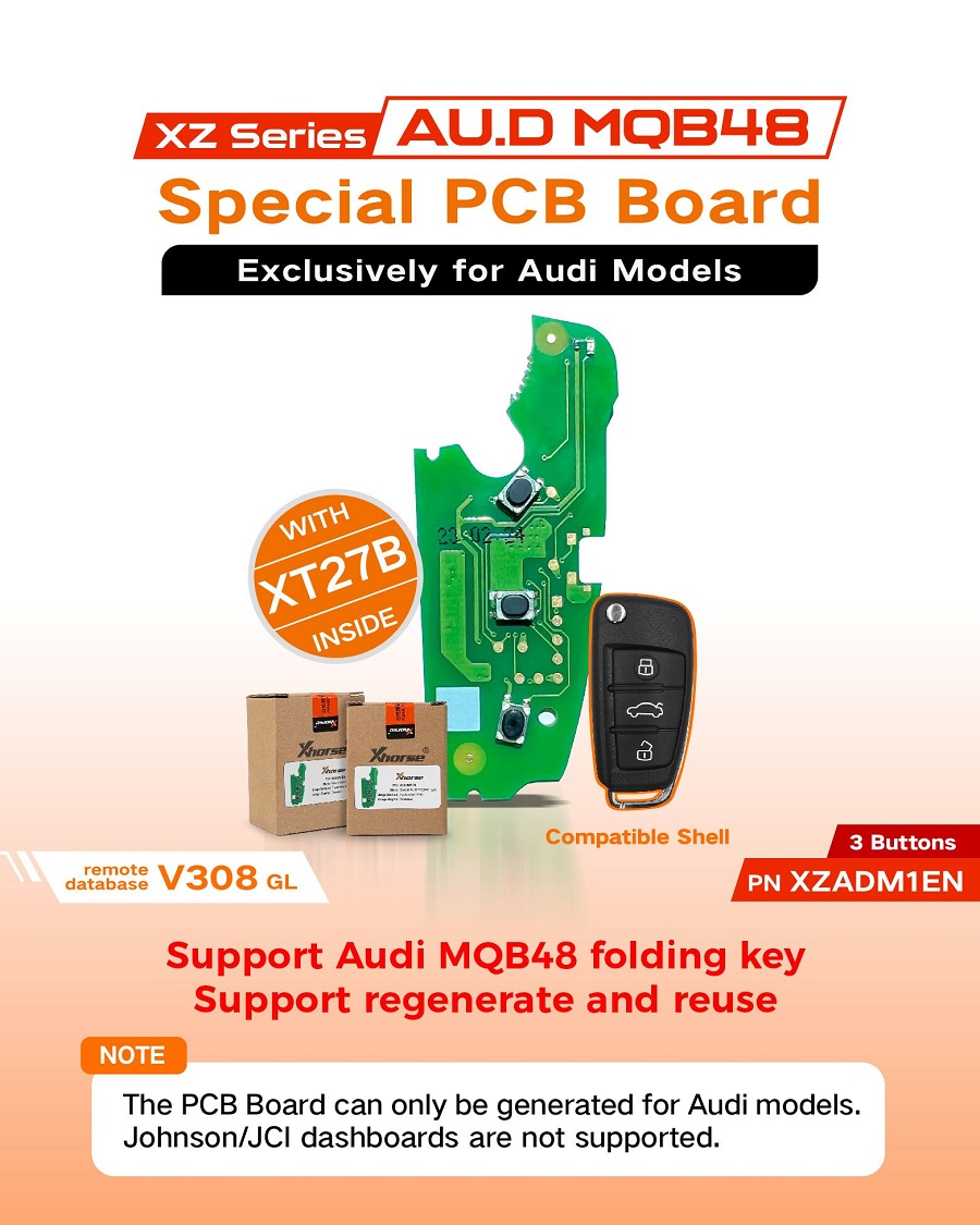 XHORSE PN XZADM1EN 3 Buttons Special PCB Board Exclusively for Audi Models