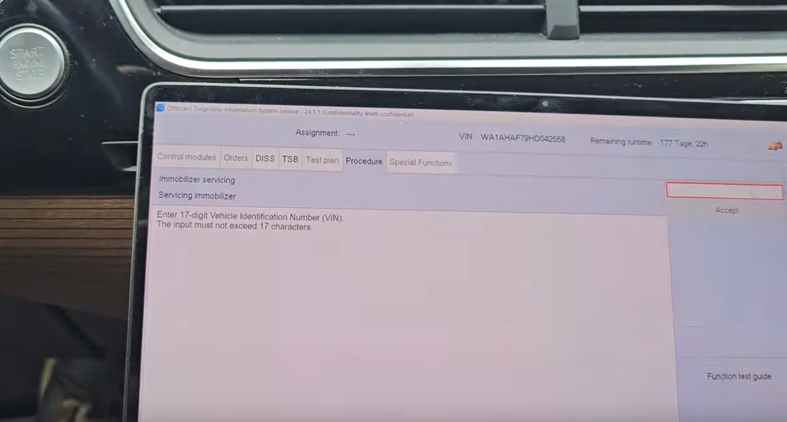 Programming 2017 Audi Q7 MLB all keys lost using OEM key+ ODIS online 6